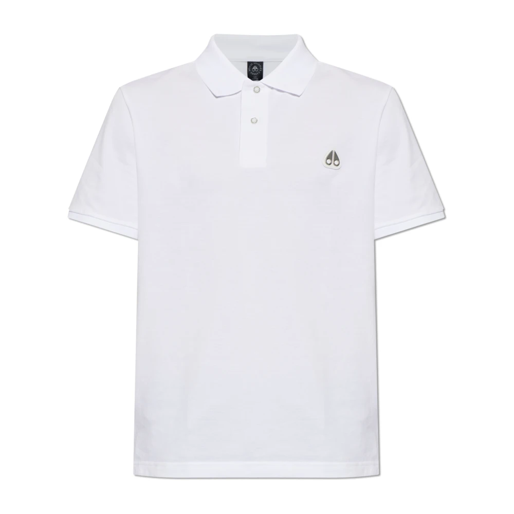 Moose Knuckles Men's White Polo Shirts, L, Everett Polo