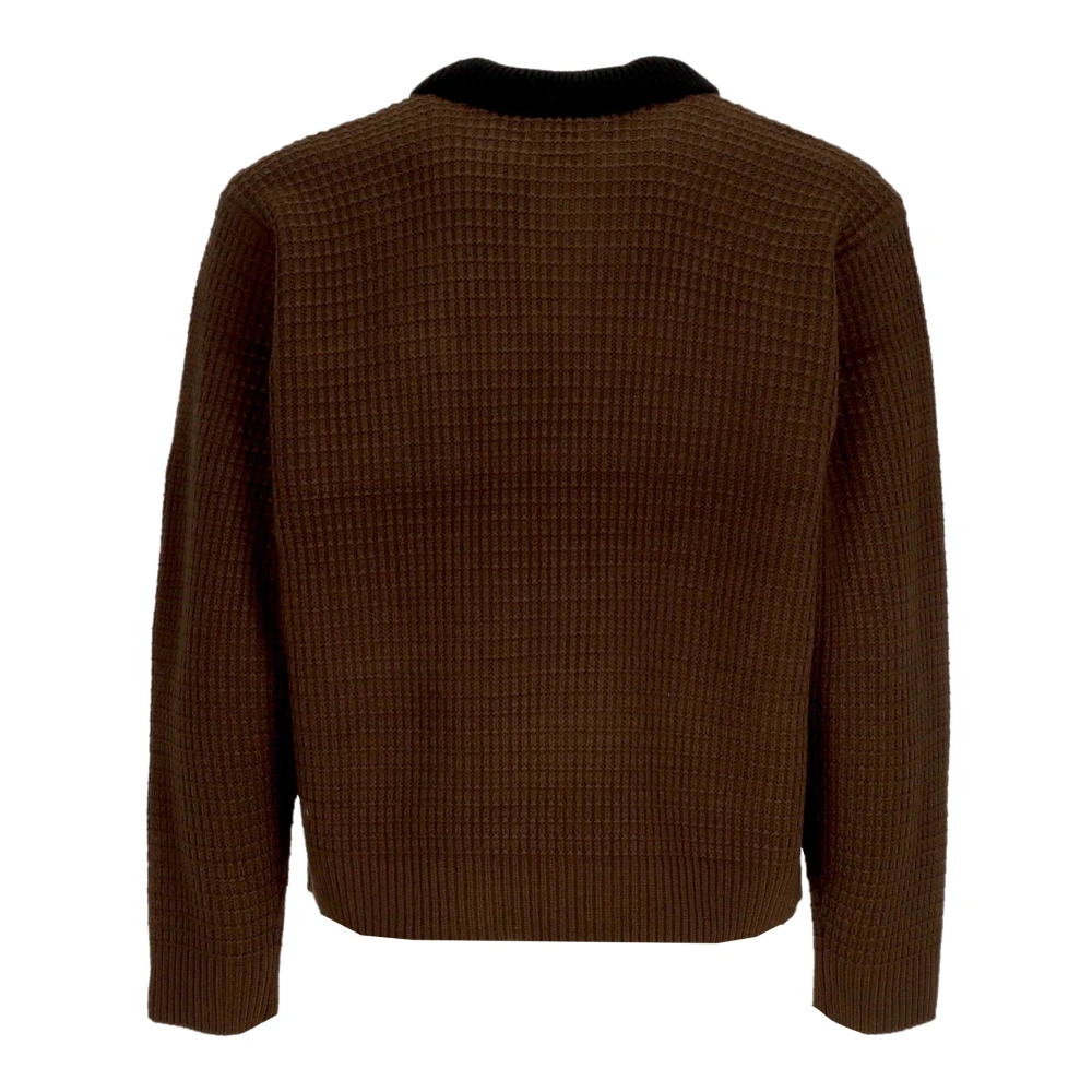 Obey Donkerbruine Polo Sweater met Kraag Brown Heren