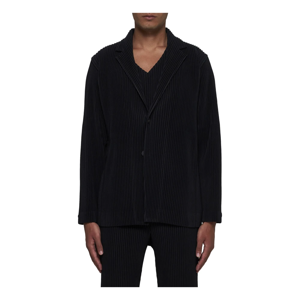 Issey Miyake Zwarte Herenjassen Black Heren