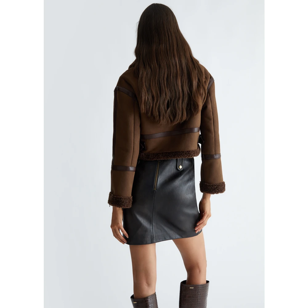 Liu Jo Geknipte jas van gecoat materiaal met overhemdkraag Brown Dames
