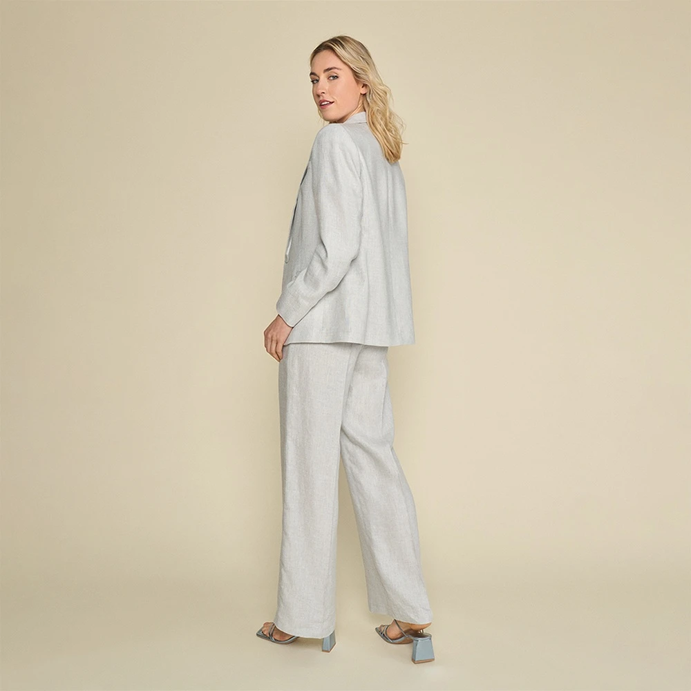 Marie Méro Lichtgrijze Linnen Katoenen Blazer Gray Dames