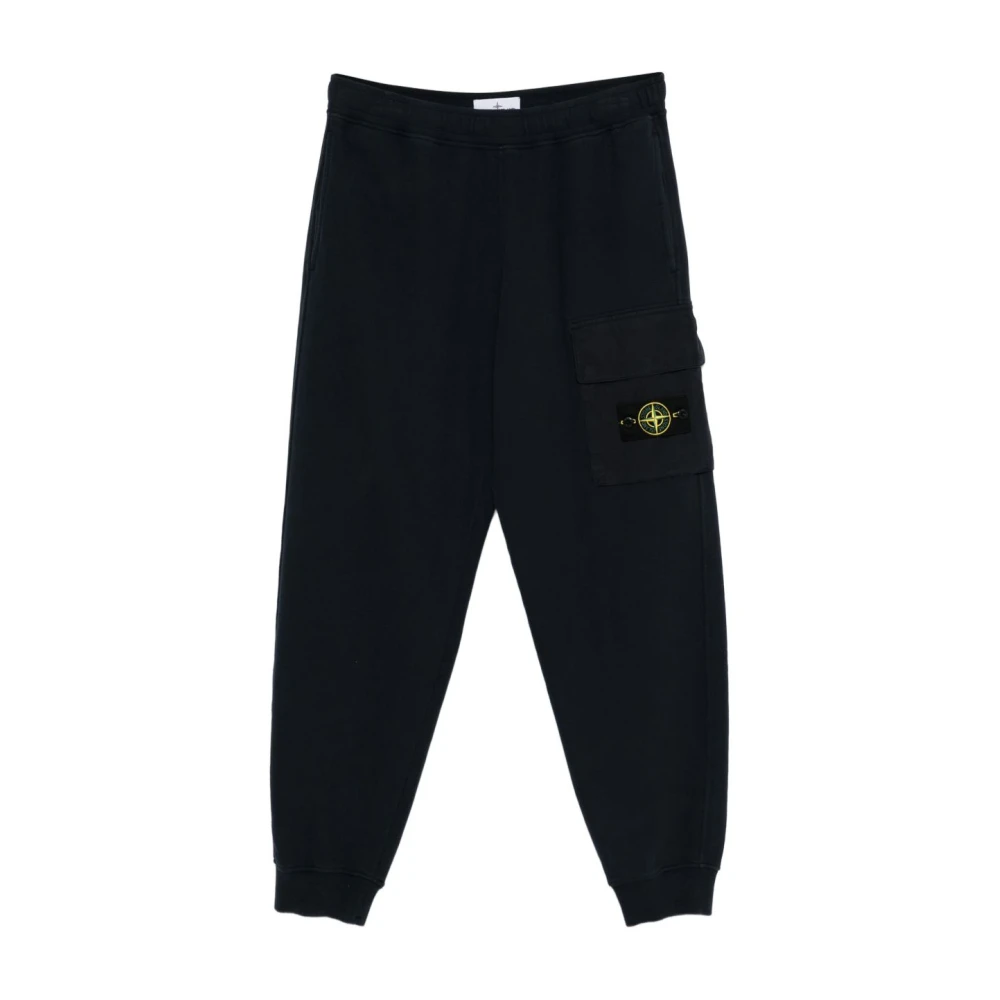Stone Island Blue Cotton Trousers For Men - Male - Sweatpants - M - Trousers