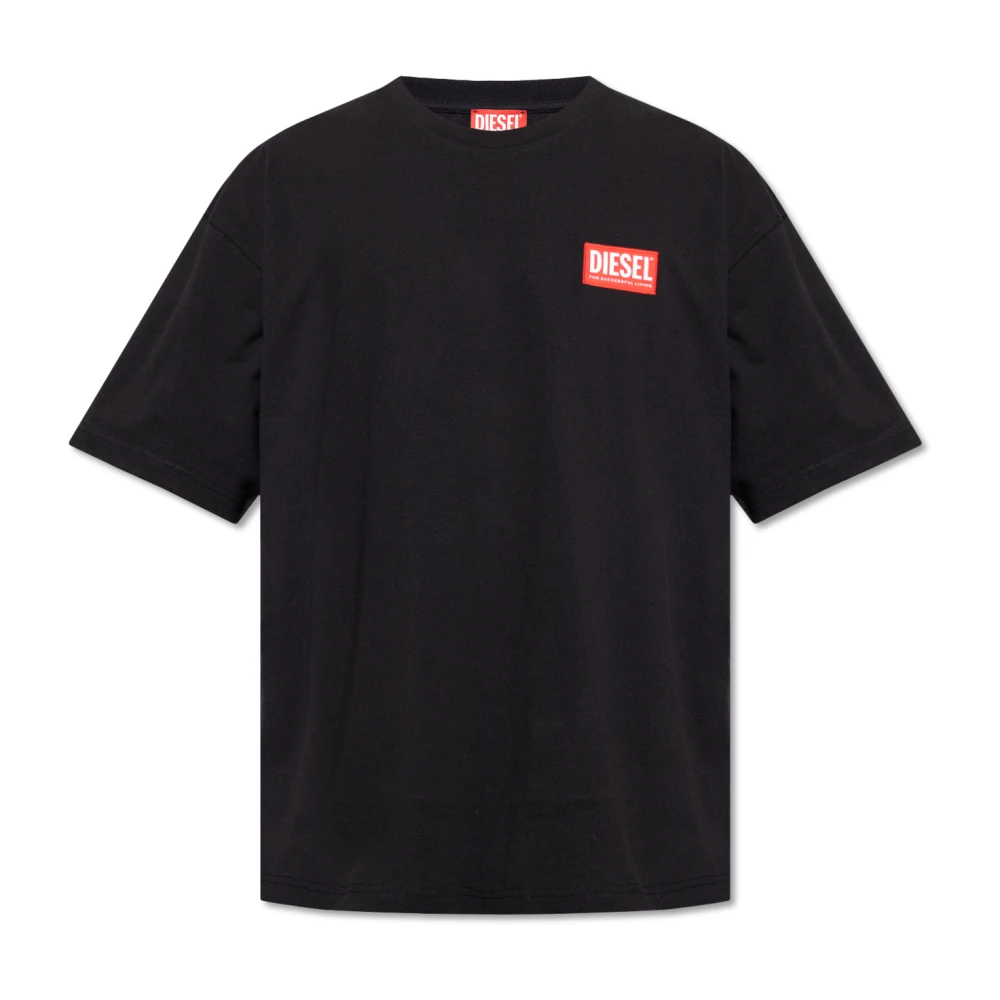 Diesel Zwarte T-Just-Nlabel T-shirt Black Heren