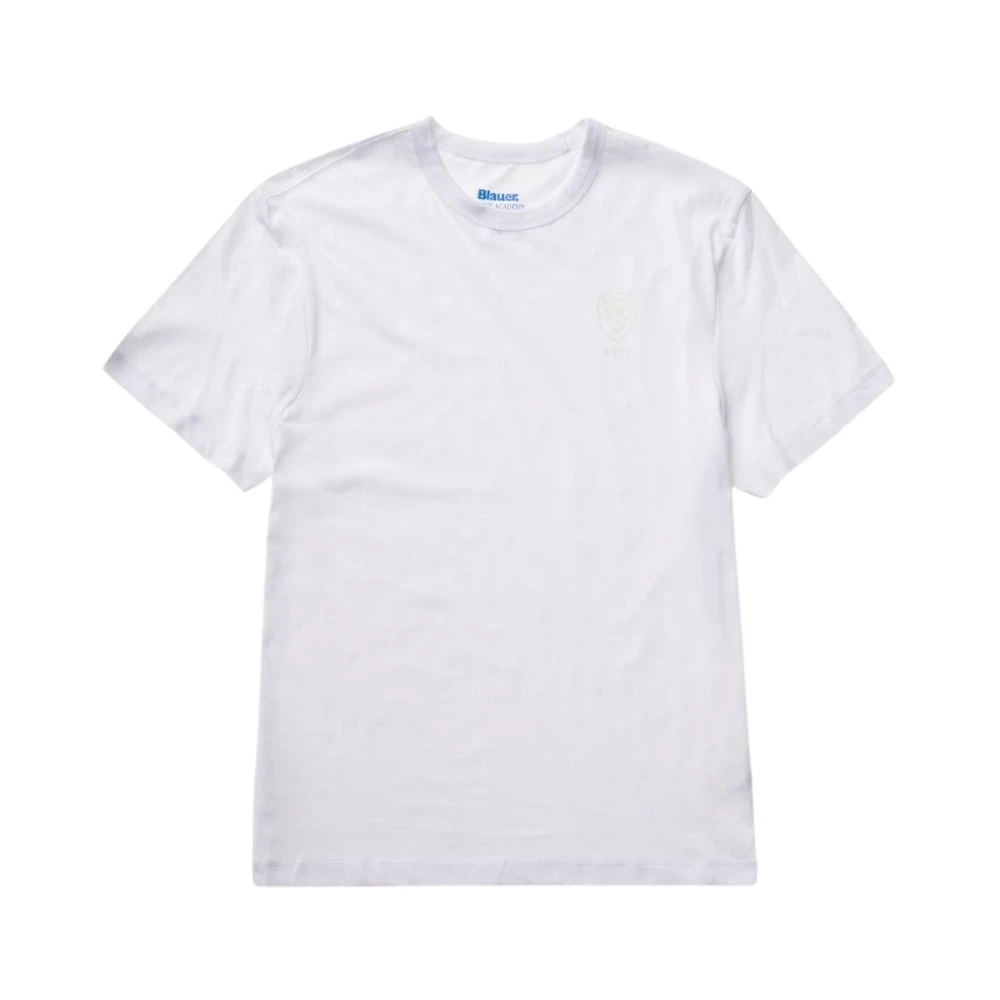 Blauer Katoenen T-shirt White Heren
