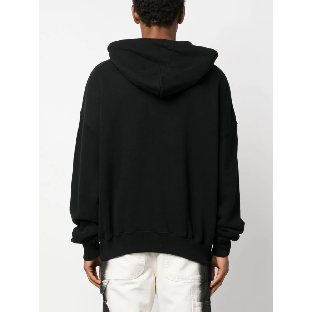 Off White Zwarte Logo-Print Katoenen Hoodie Black Heren