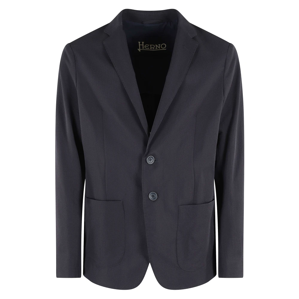 Herno Mannelijk Blauw Seer-Crease Blazer