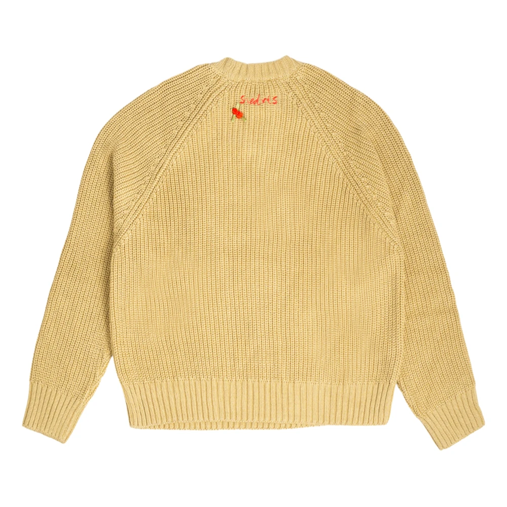 Siedrés Katoenen Crewneck Sweater met Logodetail Yellow Dames