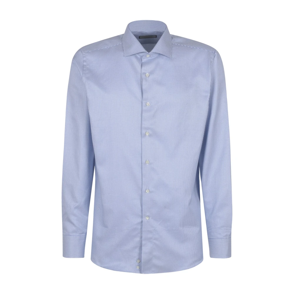 Canali Blauwe Overhemden Camisas Blue Heren