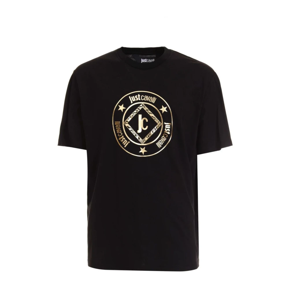 Just Cavalli Zwarte T-shirt en Polo Collectie Black Heren