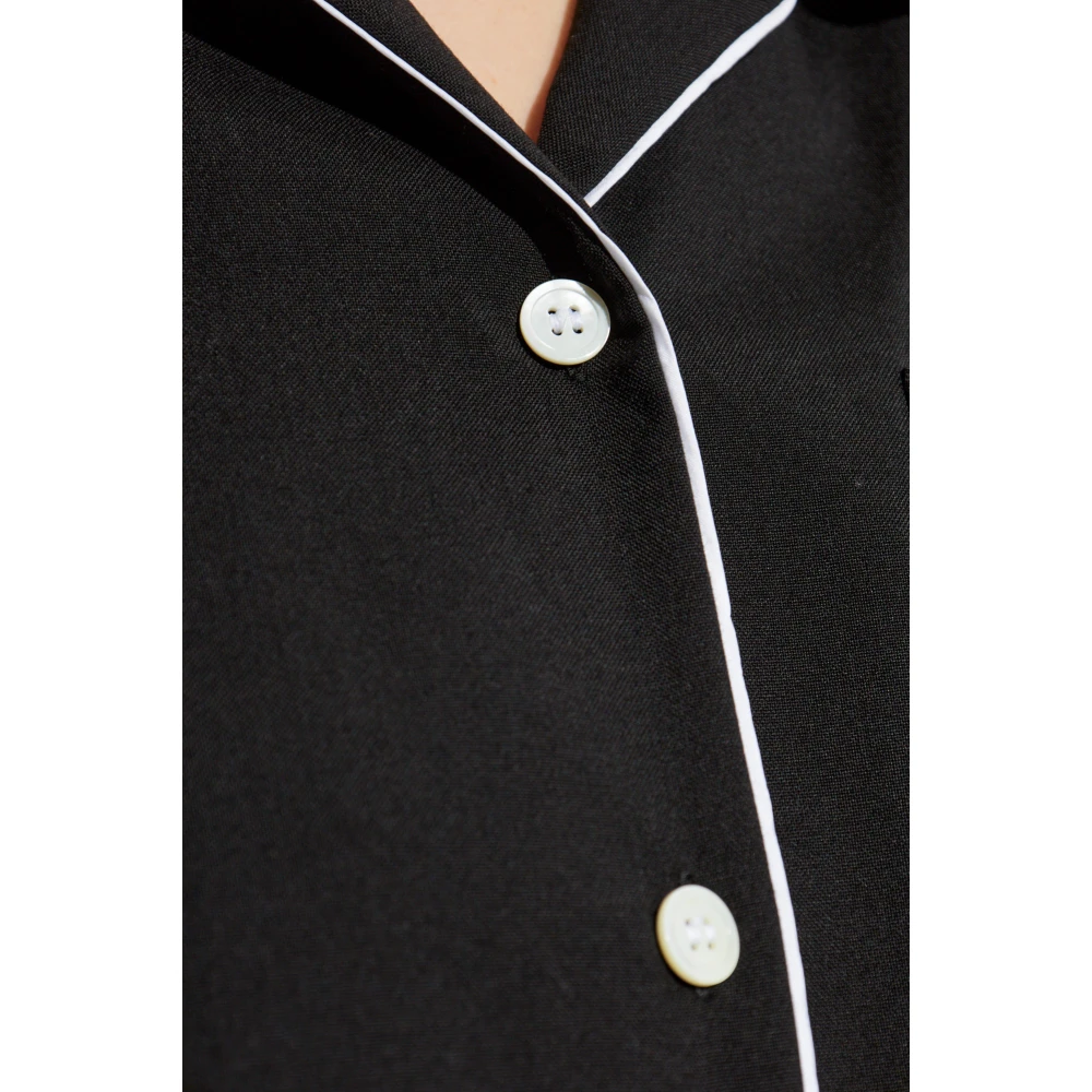 Marni Wollen shirt met vintage effect Black Dames