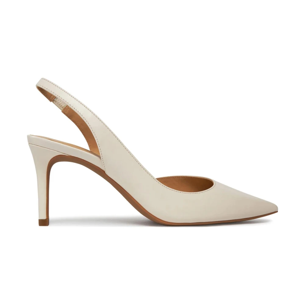 Michael Kors Vrouw Beige Schoenen Dames, 38 Eu, Leer, Elegante Decolleté High Heels