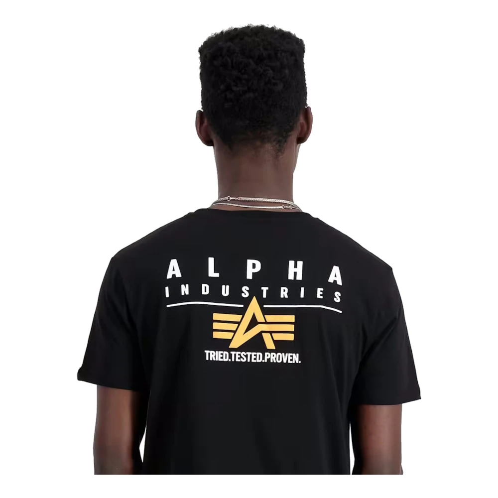 alpha industries Dynamisch Puff Print Heren T-shirt Black Heren