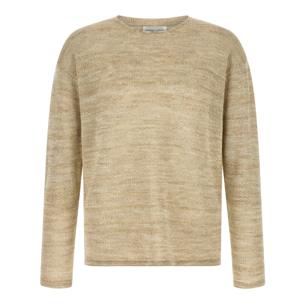 Roberto Collina Men's Beige Mouliné Knit Jumper - Round-Neck Knitwear - Xl - Knitwear