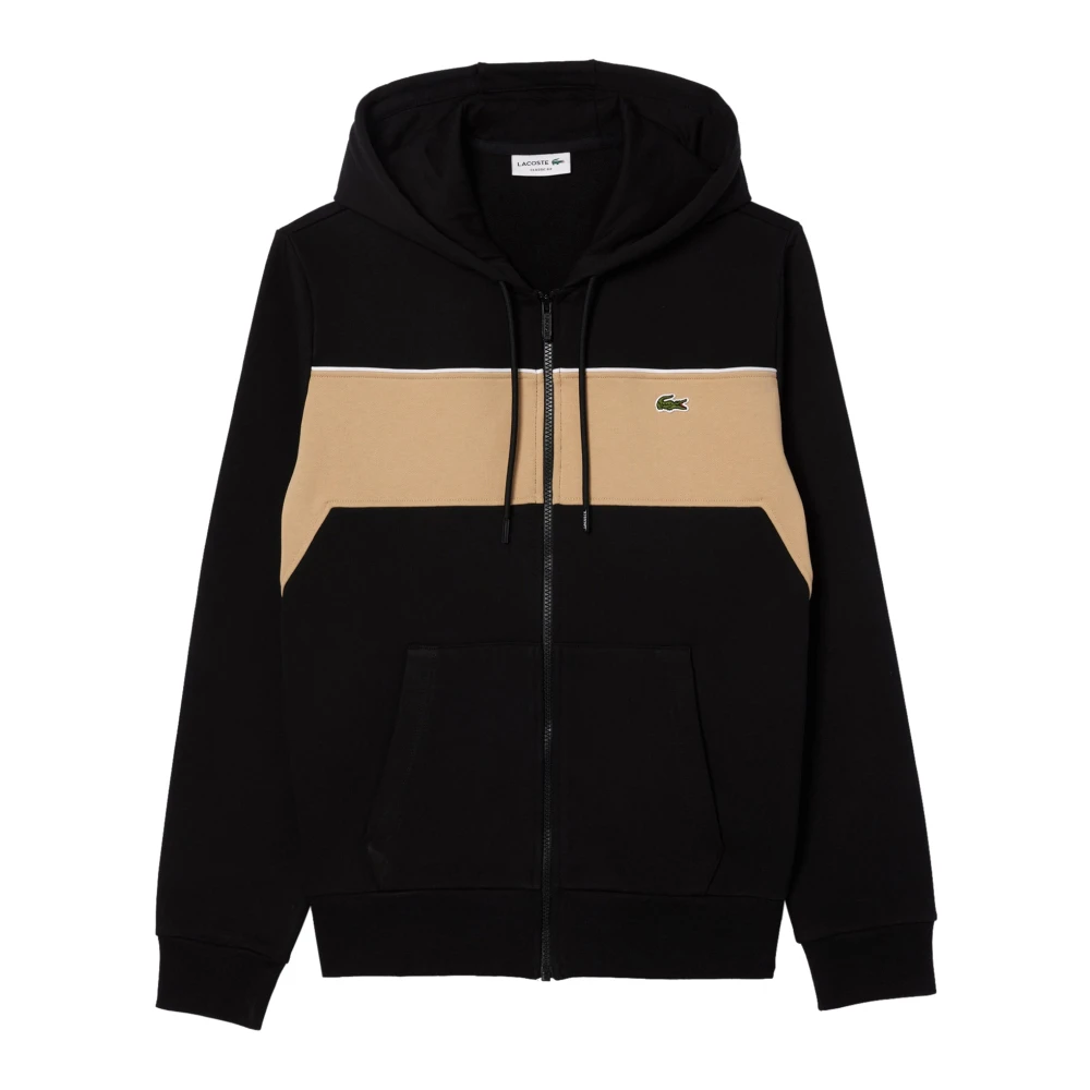 Lacoste Heren Color Block Zip Hoodie Black Heren
