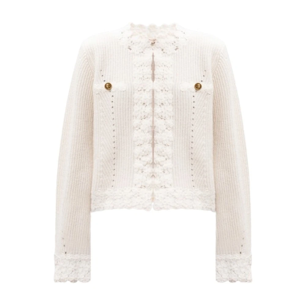Twinset Gehaakte wollen blend vest White Dames