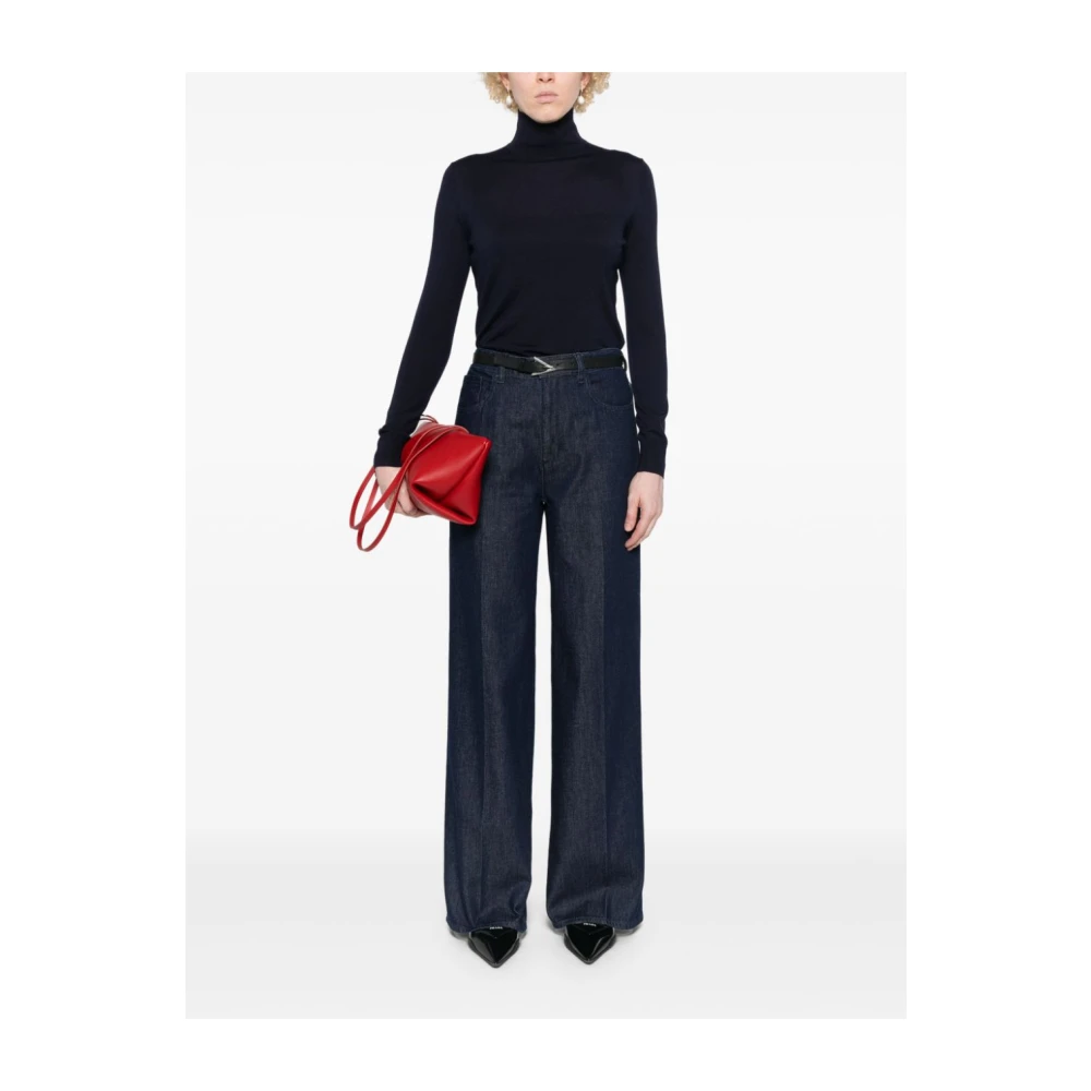 Theory Regal Wool Turtleneck Sweater Blue Dames