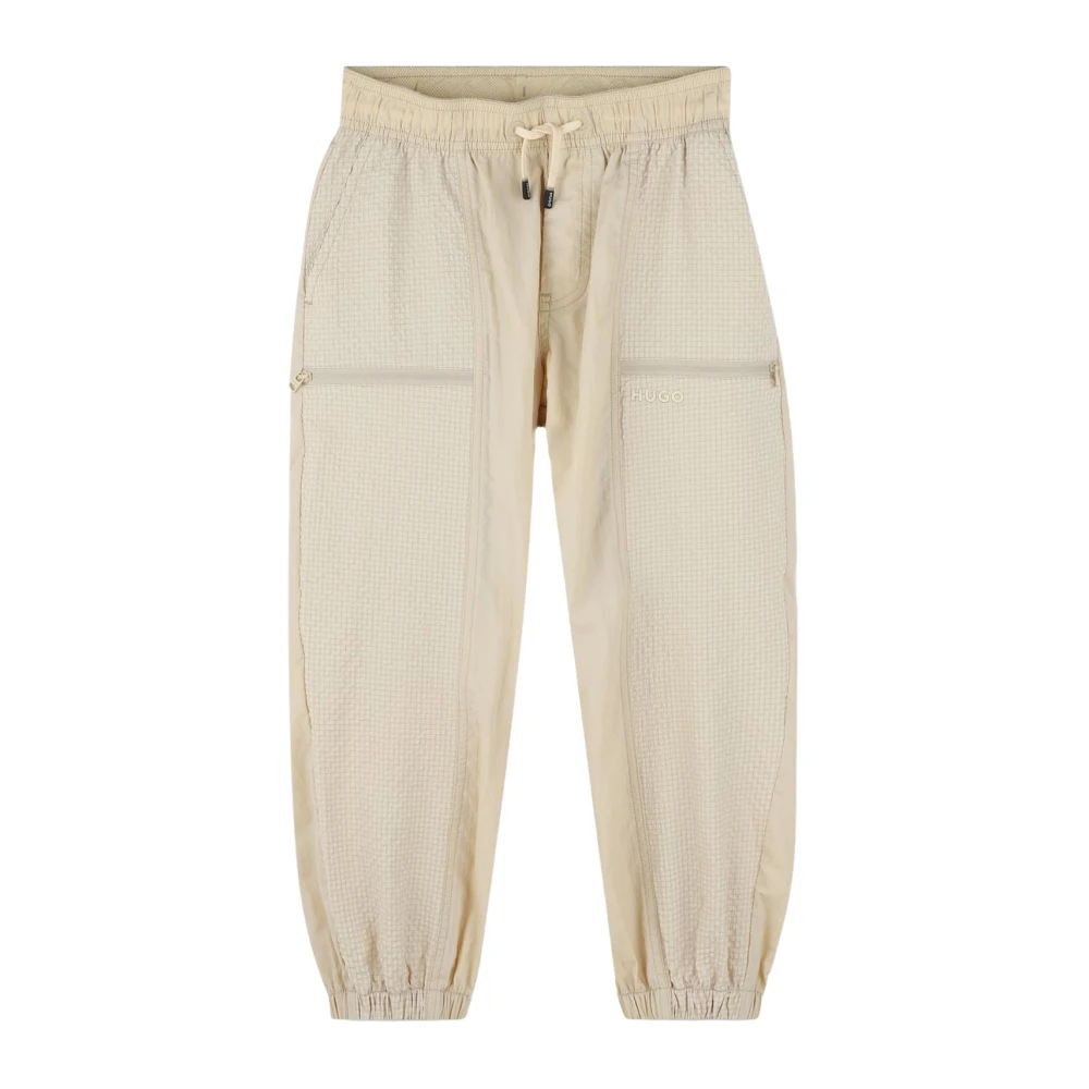 Hugo Boys Beige Trousers, 4 Y, Trousers With Elastic Waist