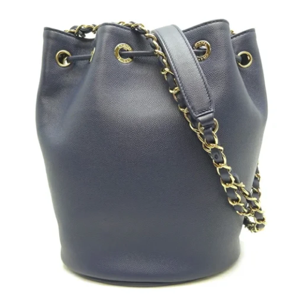 Chanel Vintage Pre-owned Leather chanel-bags Blue Dames