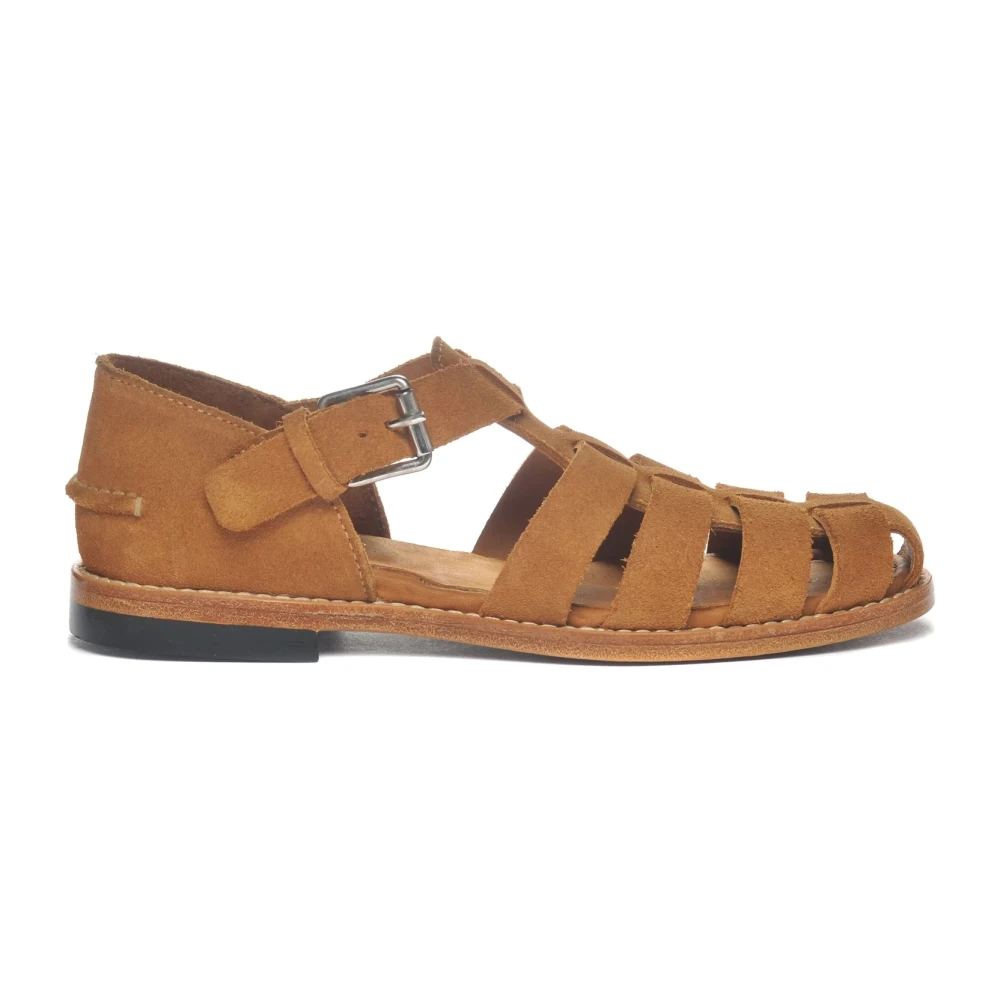 Sebago Women's Brown Gurkha Suede Sandal With Adjustable Strap - Flat Sandals - 4 Uk - Shoes