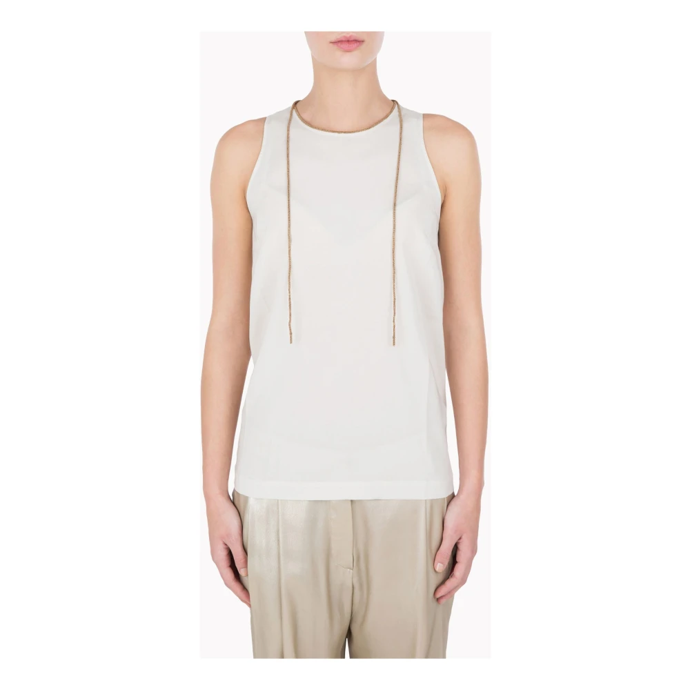 BRUNELLO CUCINELLI Vanille Knoopvest White Dames