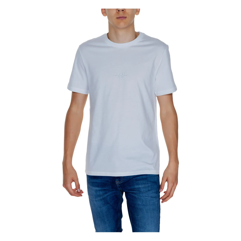 Guess Men's White Cotton Short Sleeve Tee
