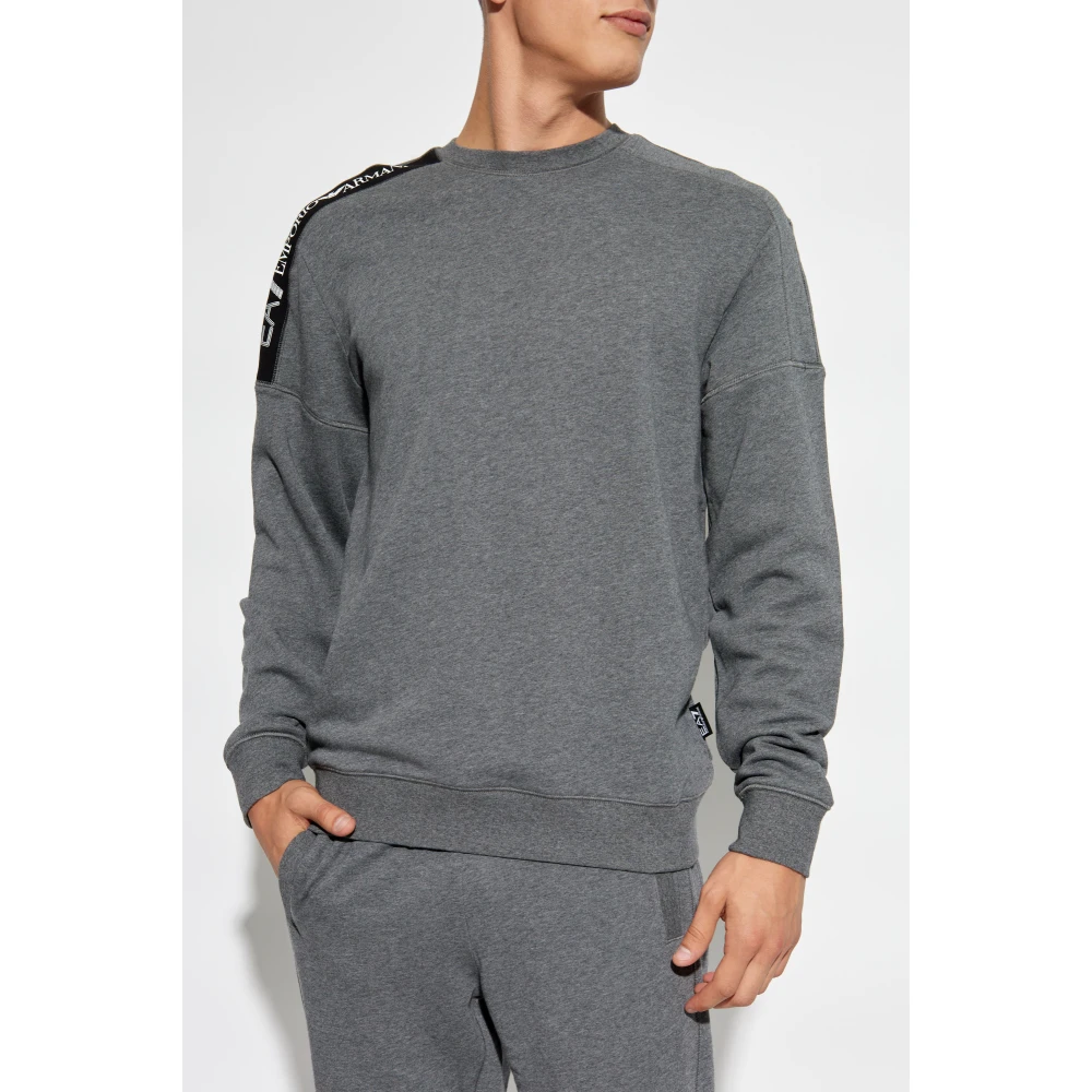 Emporio Armani EA7 Sweatshirt met bedrukt logo Gray Heren