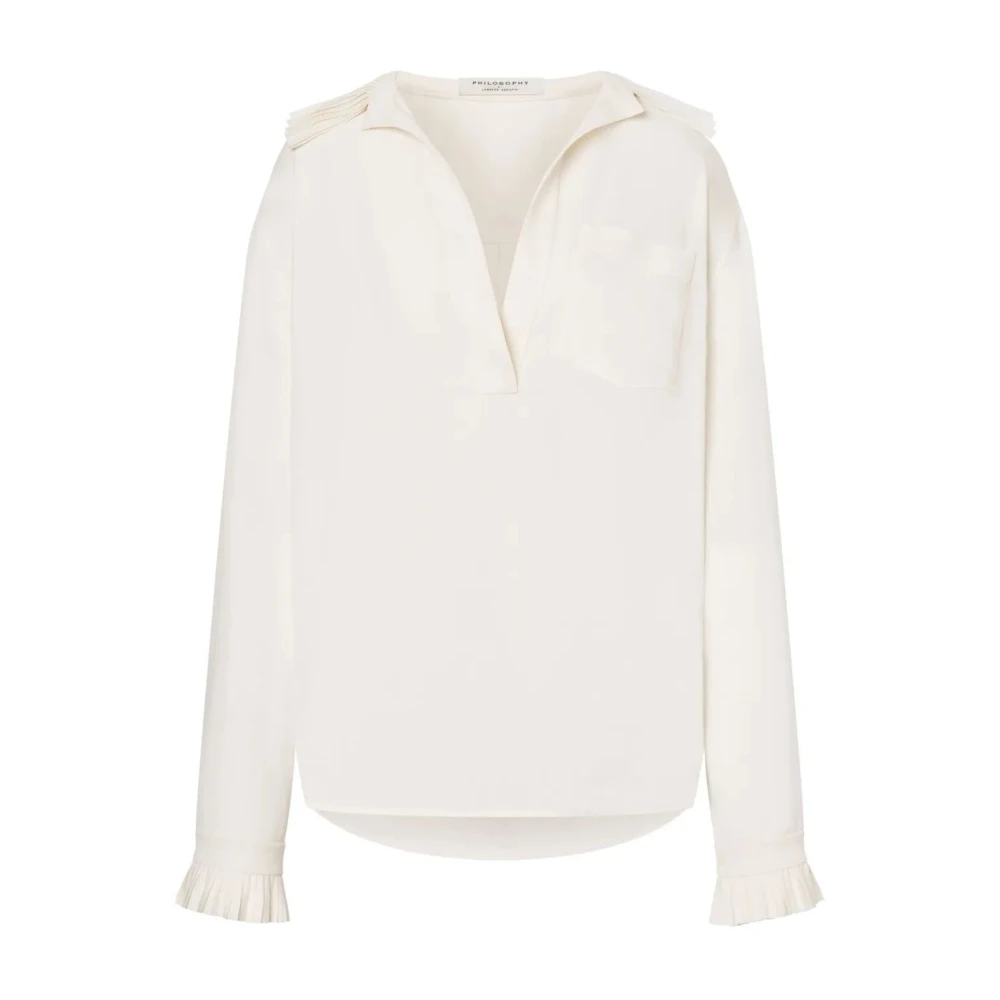 Philosophy di Lorenzo Serafini Elegante Zijden Blouse Beige Dames