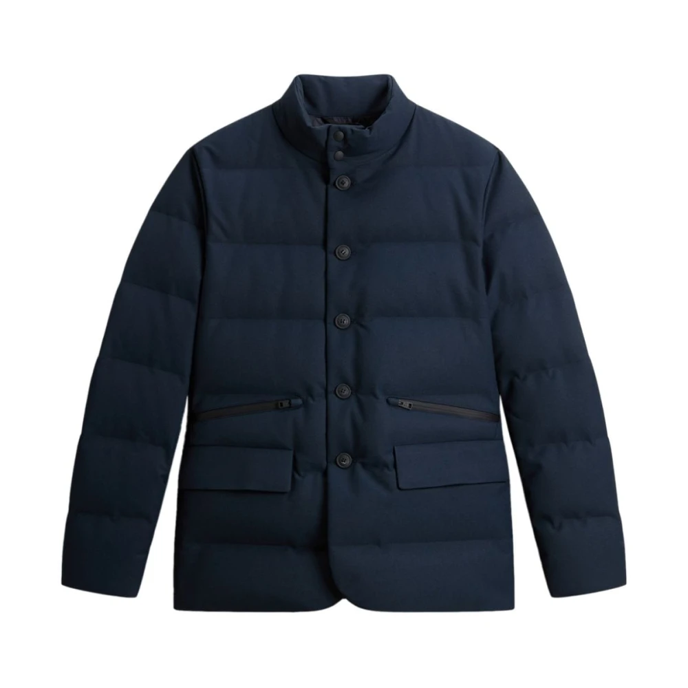 Woolrich Navy Blauwe Gewatteerde Jas Blue Heren