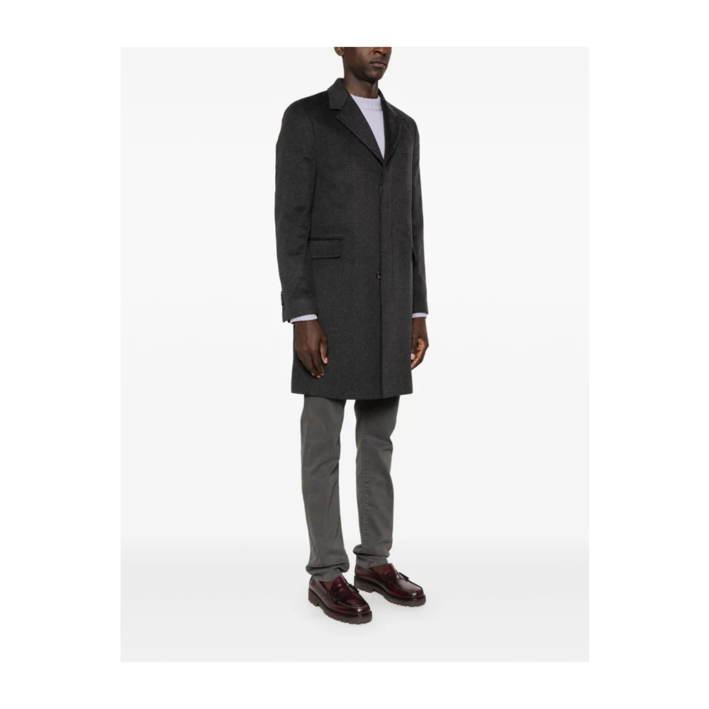 PS By Paul Smith Grijze Wollen Blend Geëmbosseerde Jas Gray Heren
