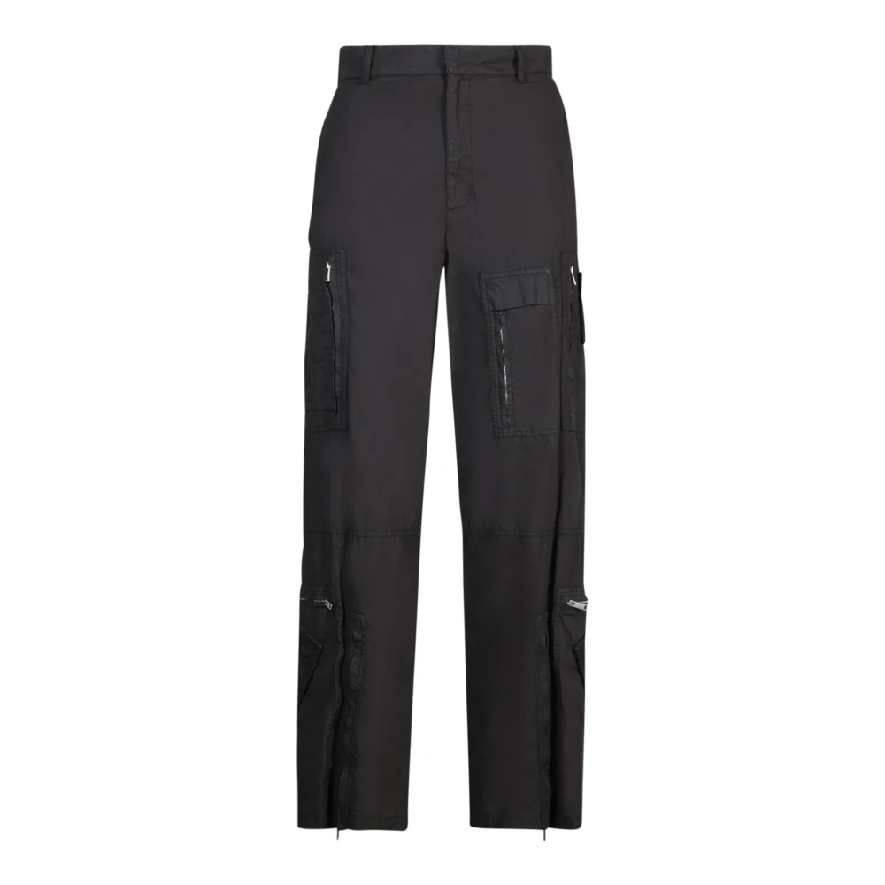 Givenchy Black Trousers With Zip Pockets - Male - Straight Trousers - S - Trousers