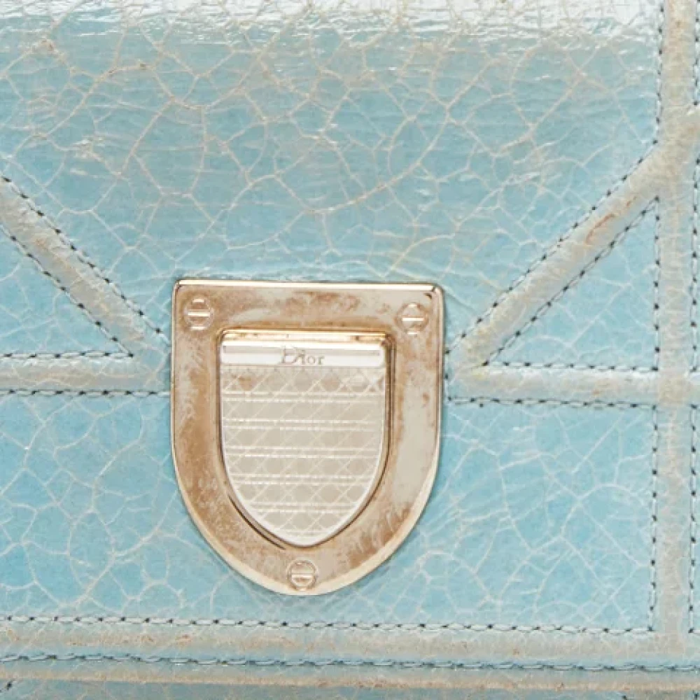 Dior Vintage Pre-owned Leather wallets Blue Dames