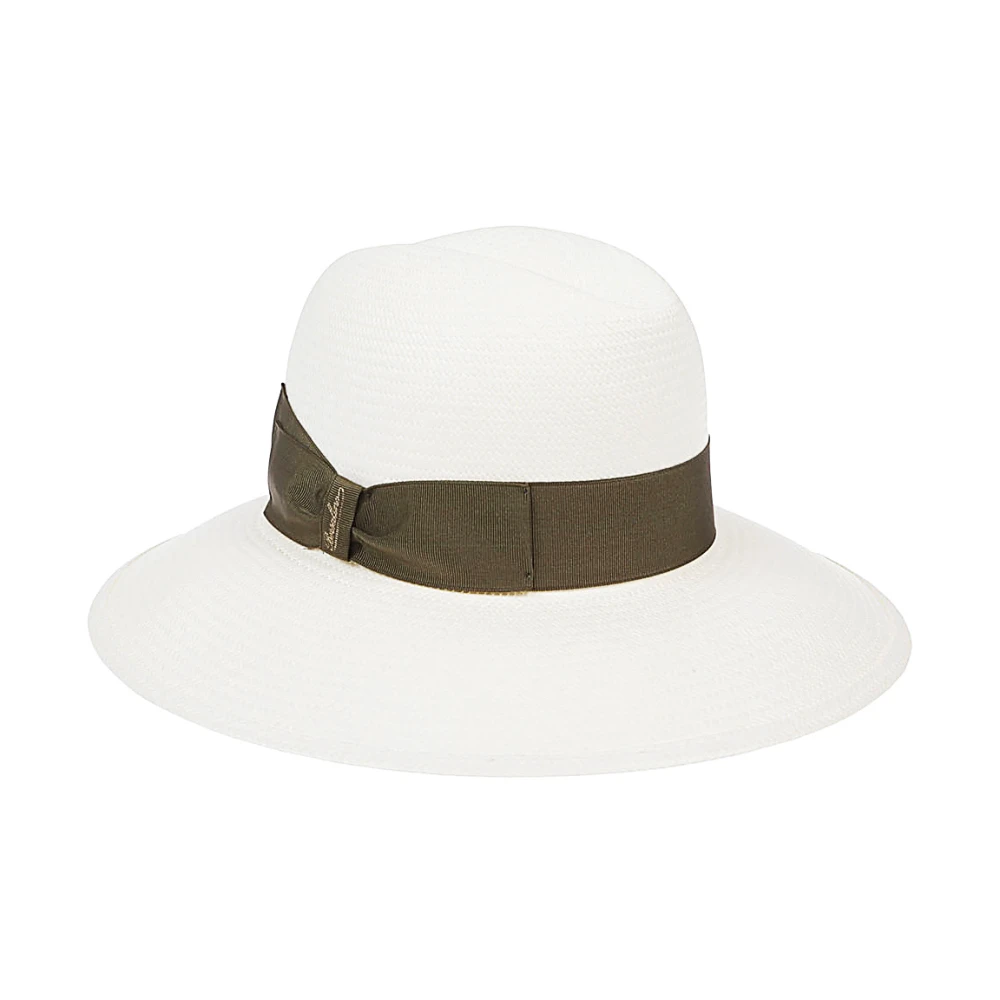 Borsalino Women's Green Wide Brim Straw Hat