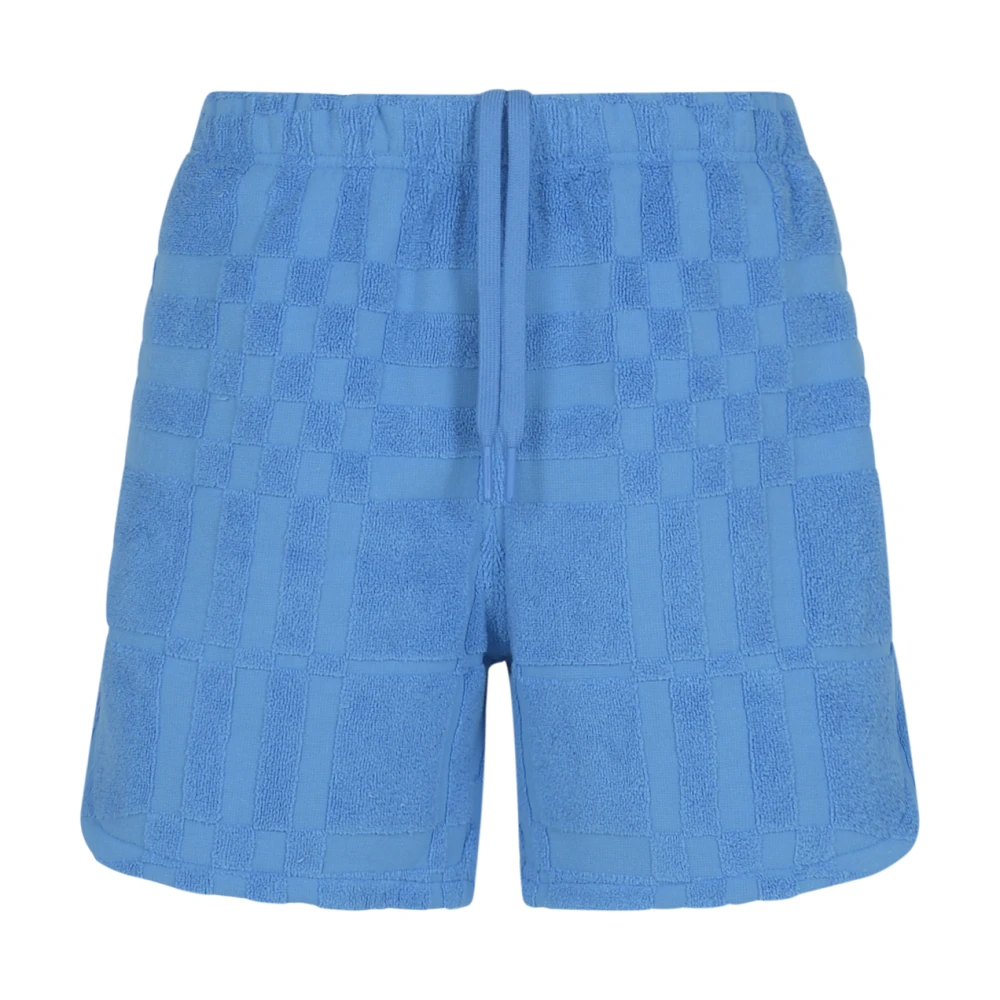 Burberry Lichtblauwe Terry Fabric Bermuda Shorts Blue Heren