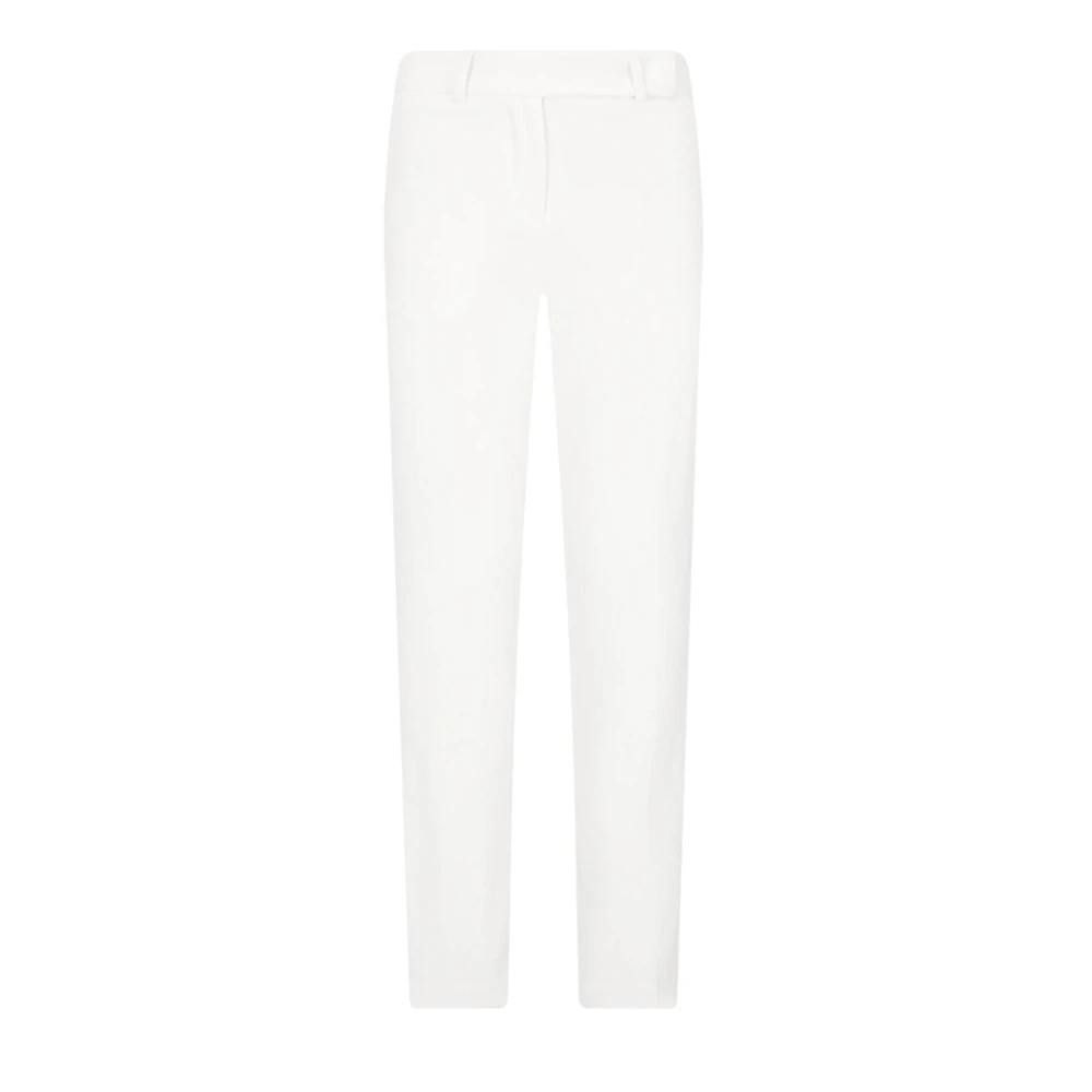 Michael Kors Women's White Straight Trousers, L, Straight Polyester Trousers