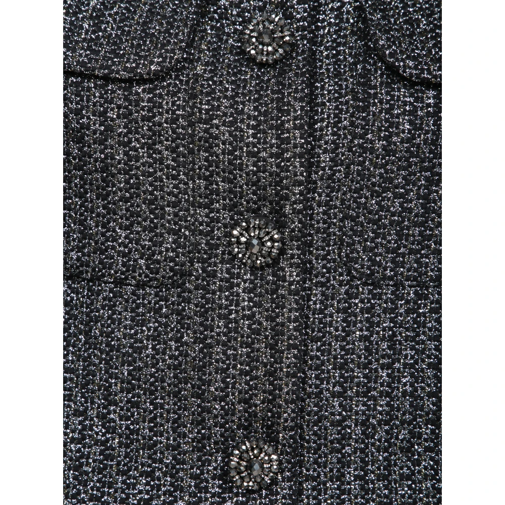 Self Portrait Zwarte Boucle Jas Elegante Stijl Black Dames