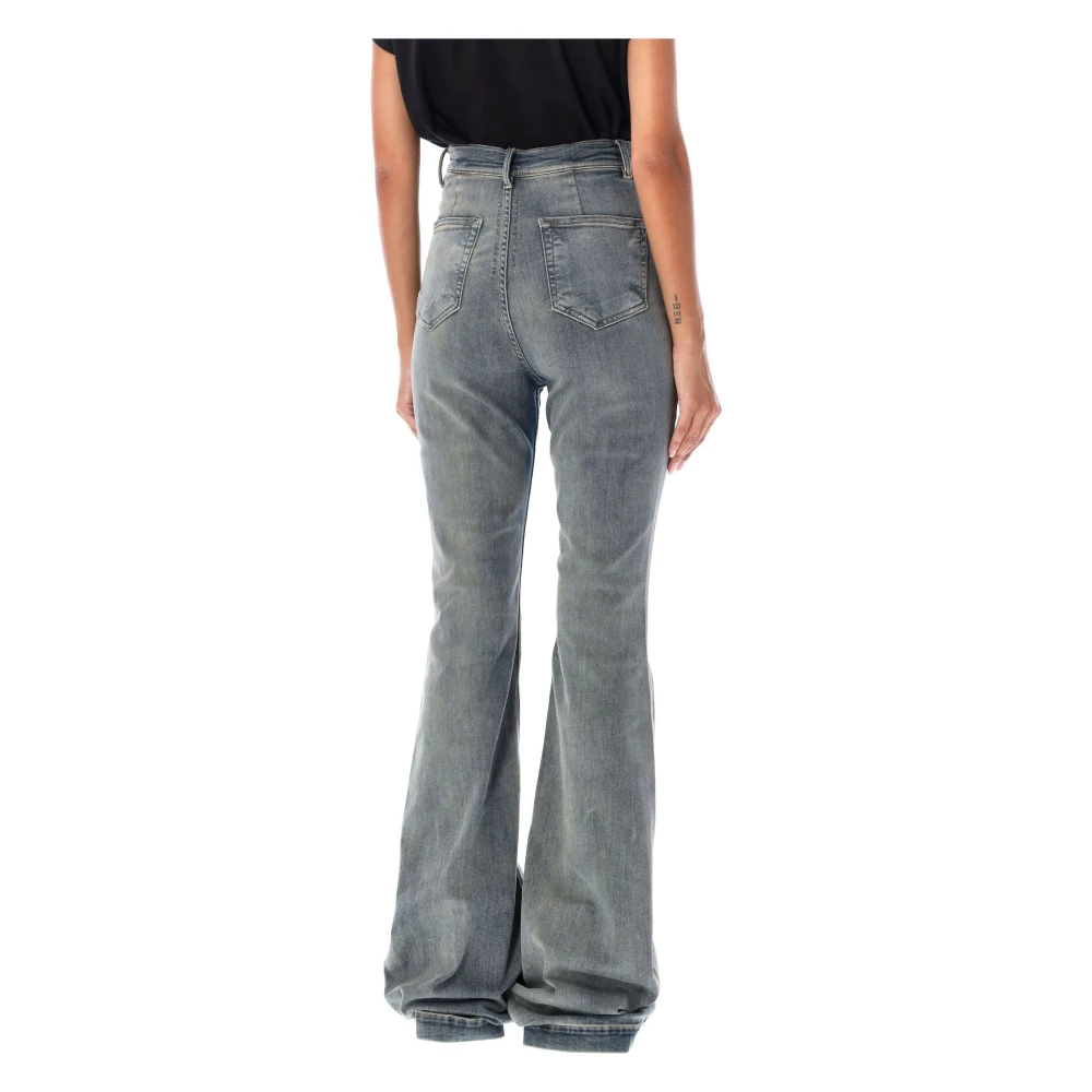Rick Owens High-rise Flared Jeans Sky Gray Dames