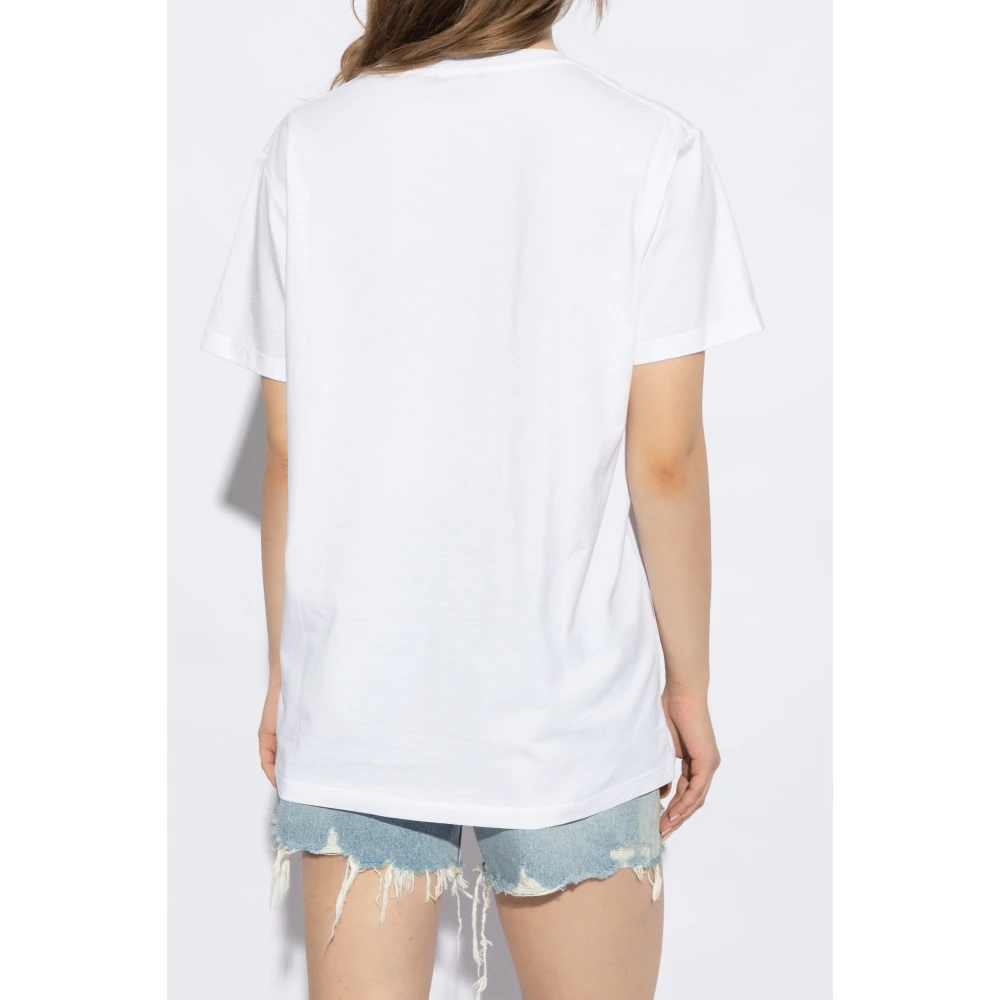 Balmain T-shirt van katoen met palmprint White Dames