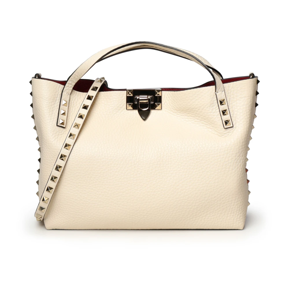Valentino Garavani Witte Rockstud tassen met haaksluiting White Dames