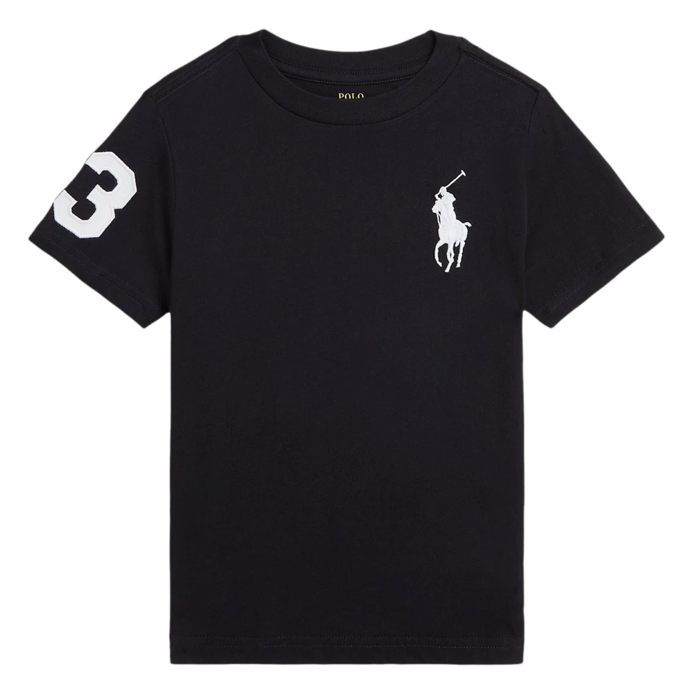 Ralph Lauren Black Boys Logo T-Shirt In - Male - Kids Short Sleeve T-Shirts - 5 Y - Kids