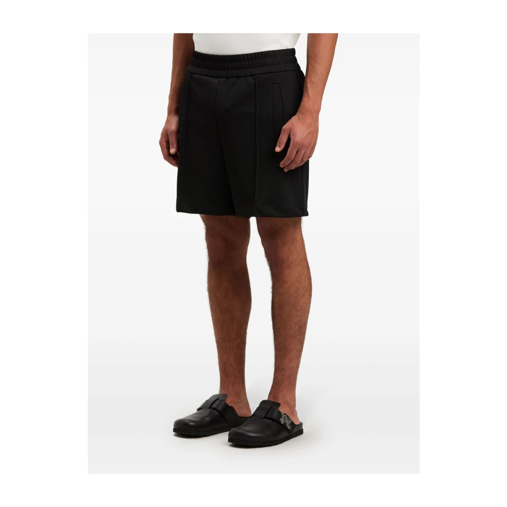 Palm Angels Zwarte shorts met elastische tailleband Black Heren