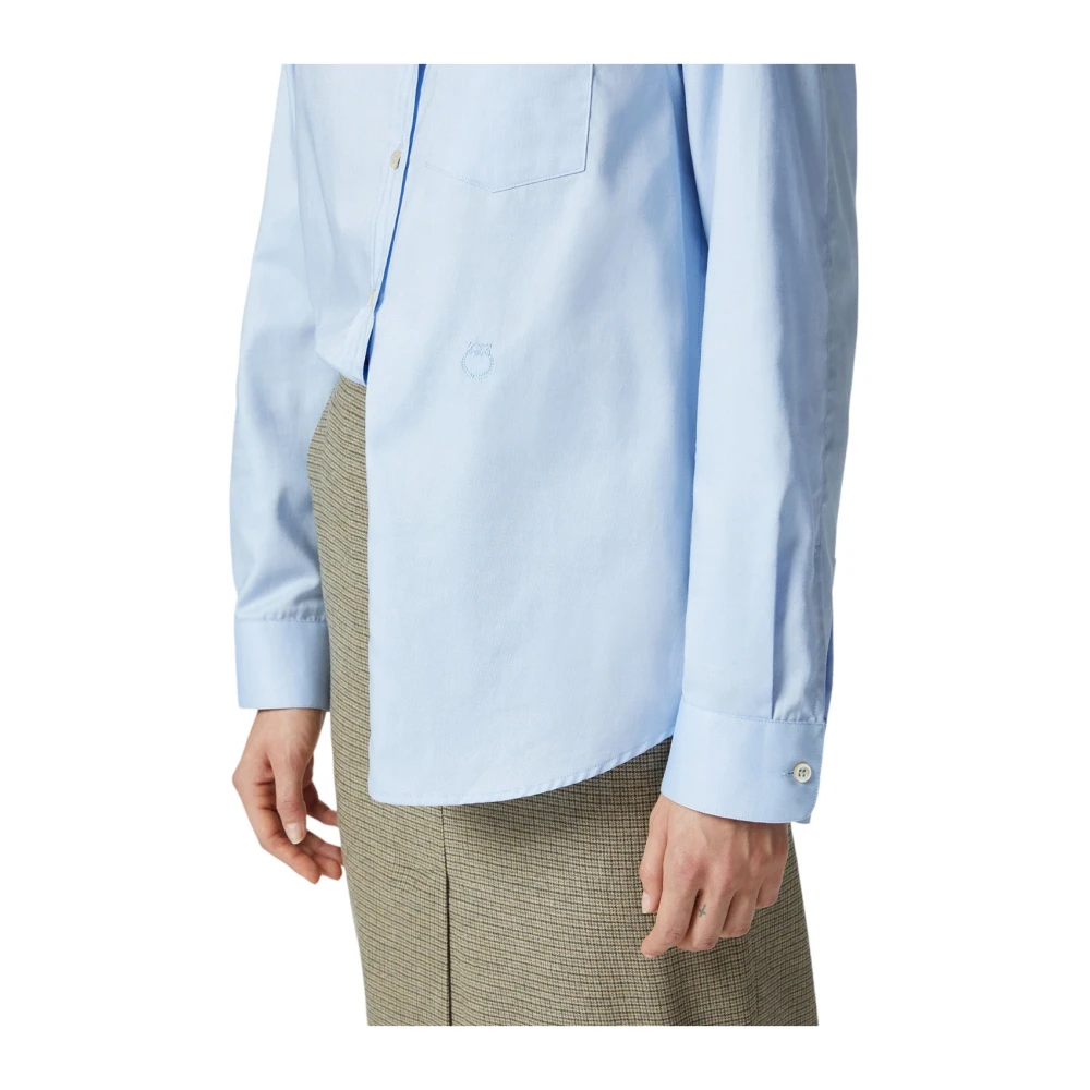 pinko Blauw Oxford Overhemd Panoramisch Uitzicht Blue Dames