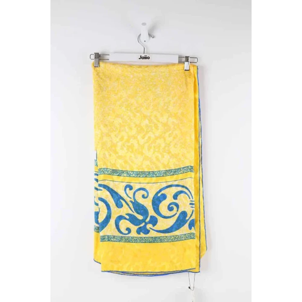 Dior Vintage Pre-owned Silk scarves Yellow Dames