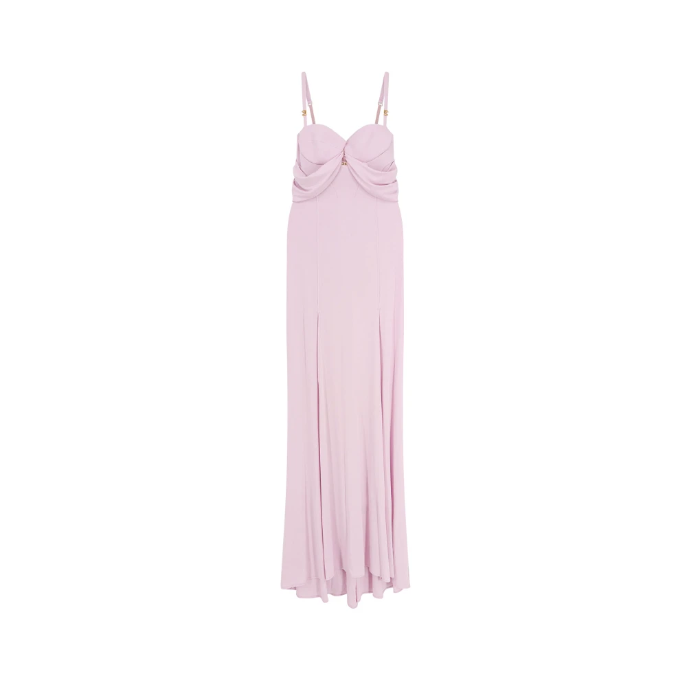 Elisabetta Franchi Rode Loper Lange Jurk met Splitten Pink Dames