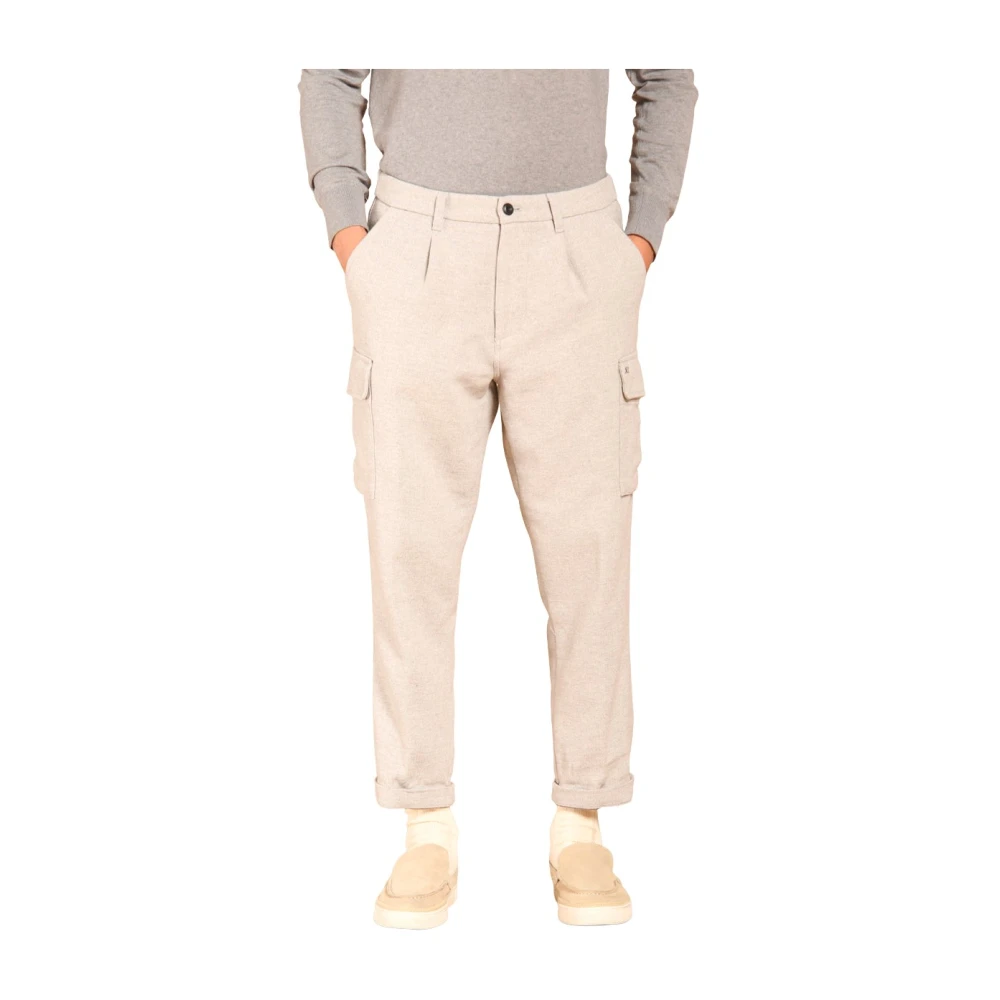 Mason's Cargo broek met relaxte pasvorm en micro-patroon Gray Heren