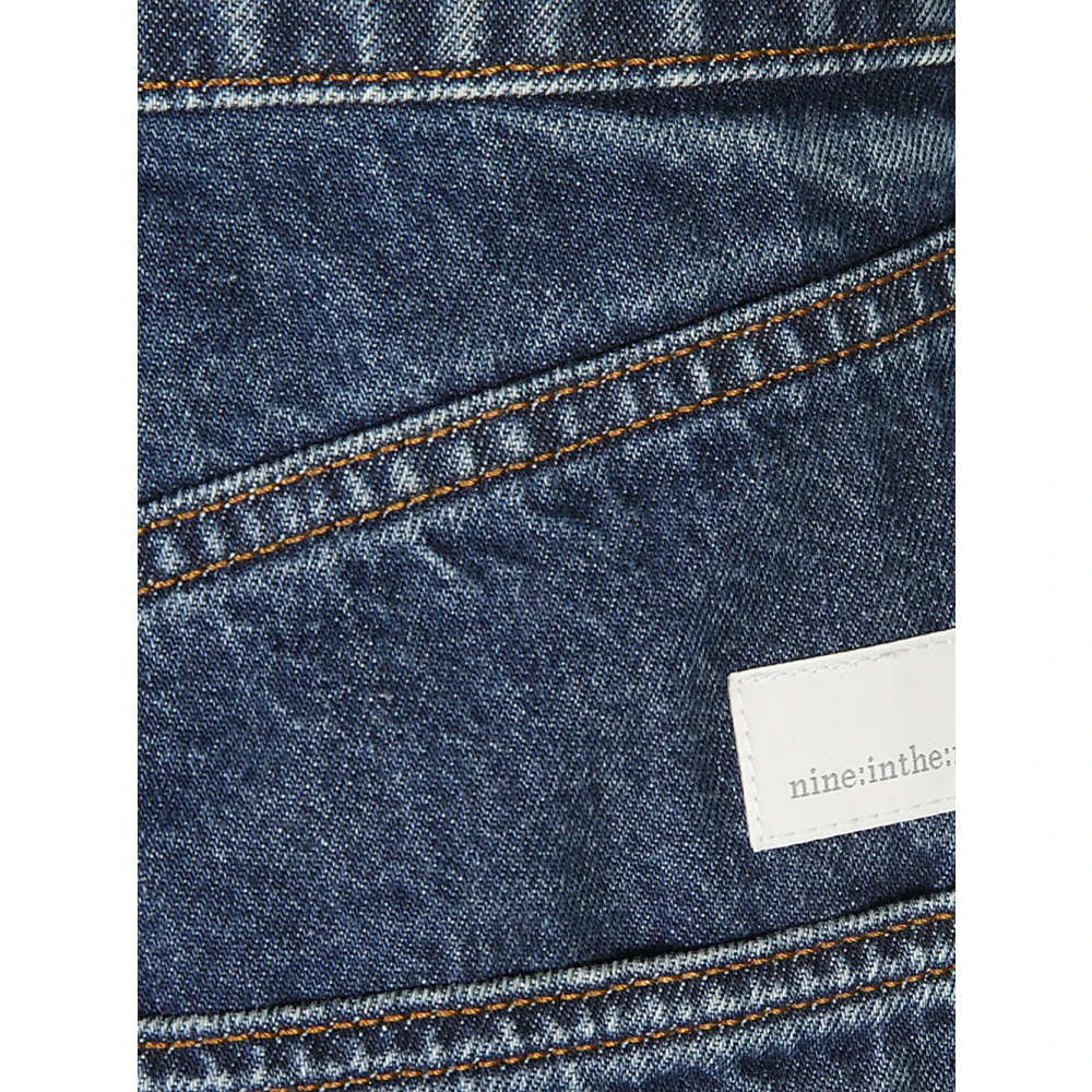 Nine In The Morning Blauwe Katoenen Denim Jeans Rechte Snit Blue Heren
