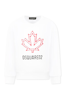 sweatshirt-blanc-a-col-rond-avec-logo