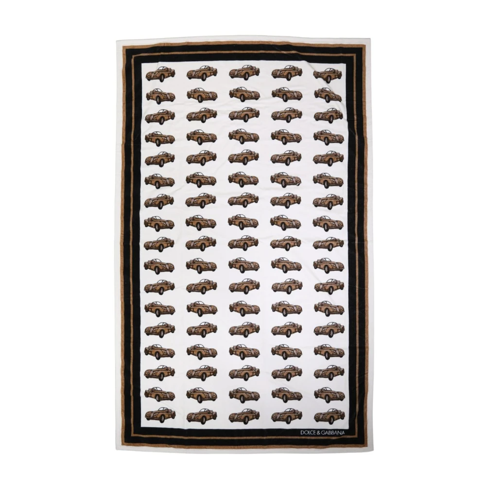 Dolce & Gabbana Vrouw Multicolor Graphic Print Katoenen Strandlaken