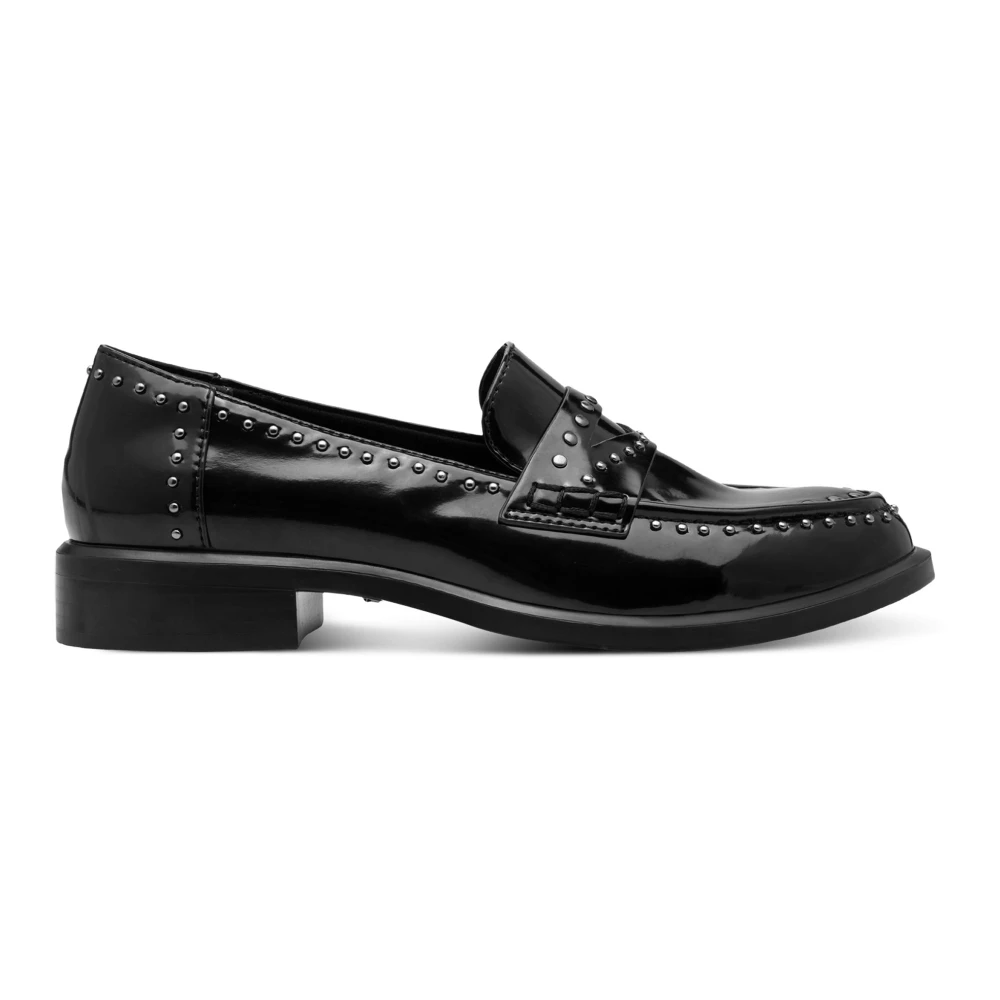 Tamaris Women's Black Loafers, 8 Uk, Flat Loafers With Studs