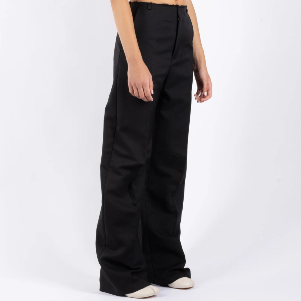 MM6 Maison Margiela Zwarte polyester broek Black Dames