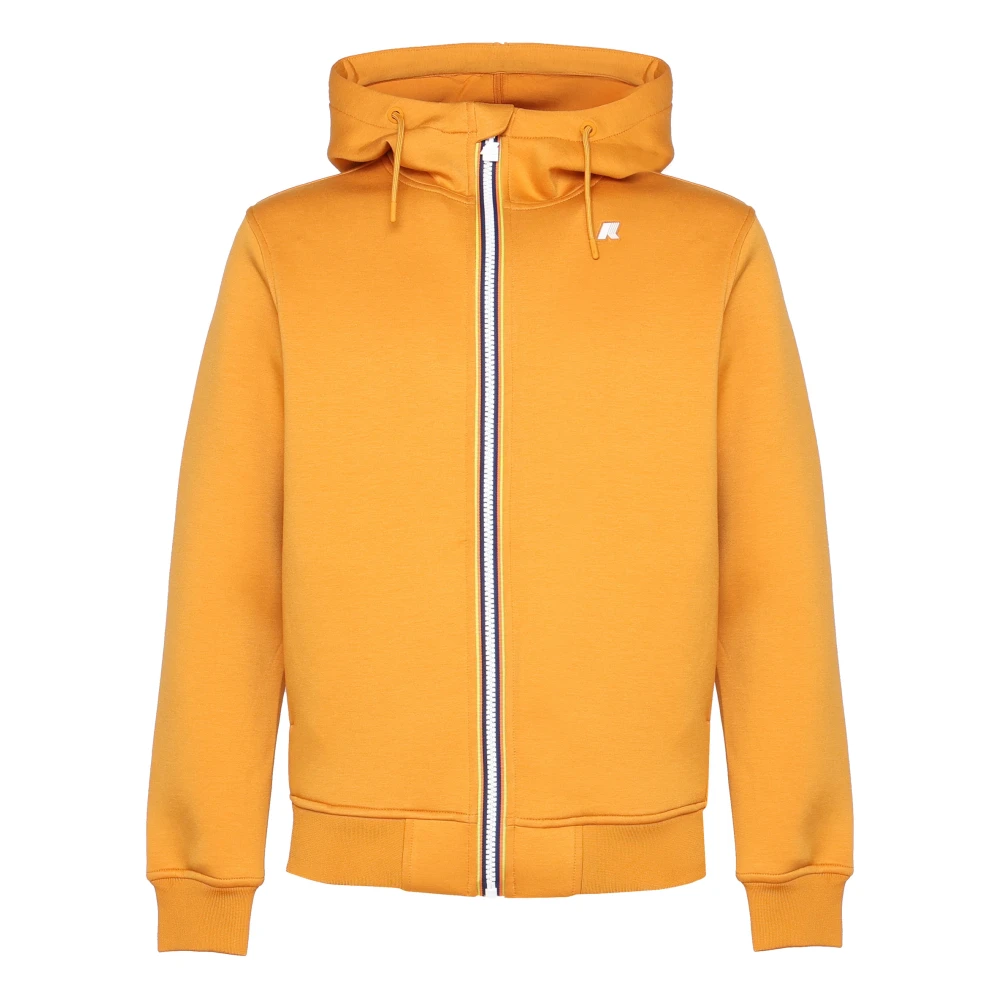 K-way Gele Hooded Rits Sweatshirt Jas Yellow Heren